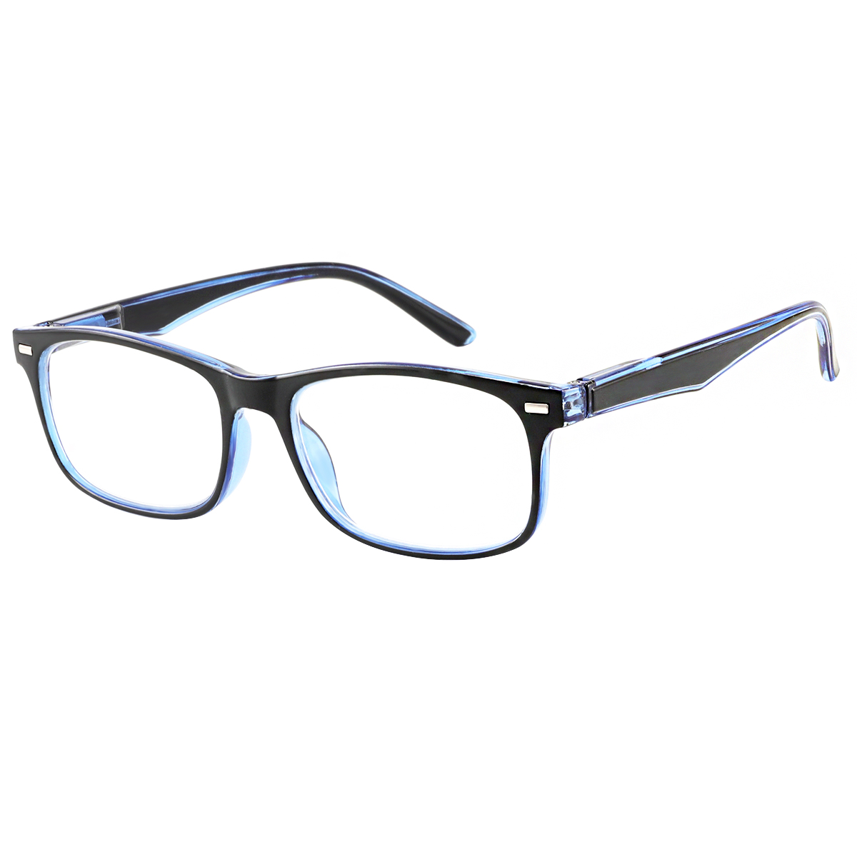 Elymais - Rectangle Blue Reading Glasses for Men & Women