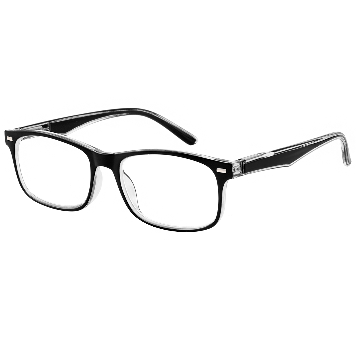 Elymais - Rectangle Black Reading Glasses for Men & Women