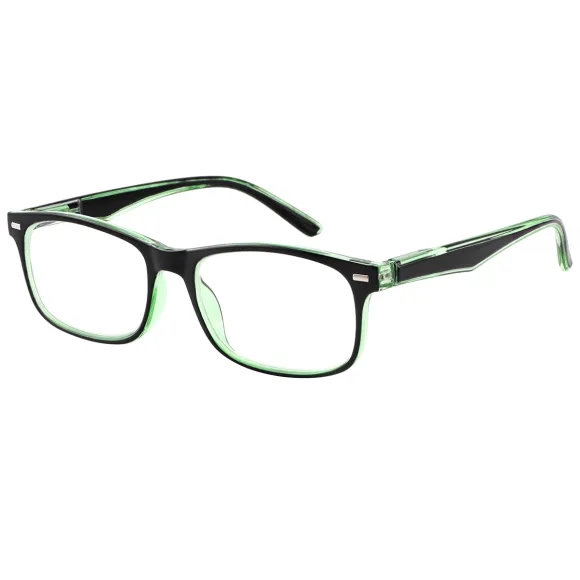rectangle green reading glasses