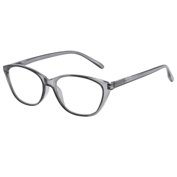 cat-eye gray reading glasses