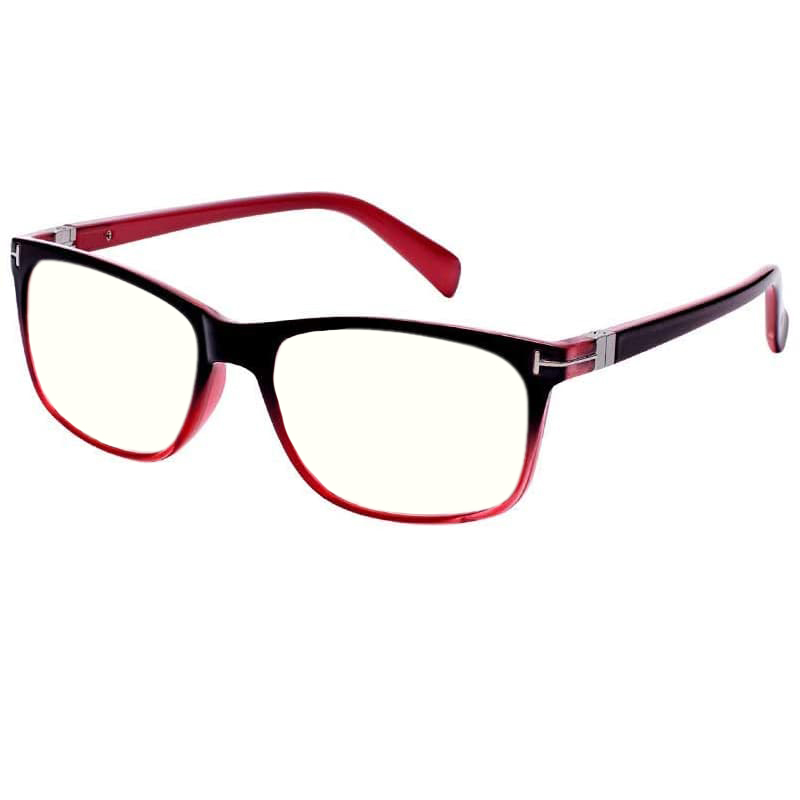 Garnet - Rectangle Black-Red Reading Glasses for Women