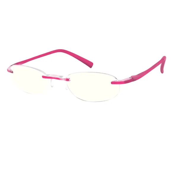 oval pink reading glasses