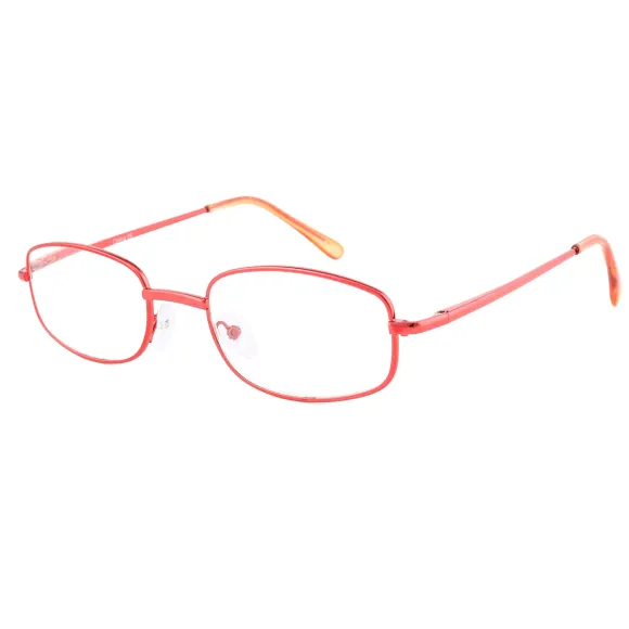 oval red reading glasses