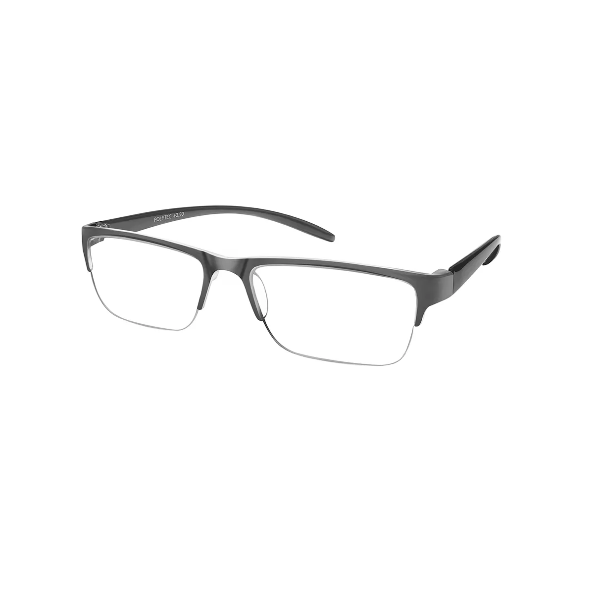 Classic Browline Gray-Transparent Reading Glasses for Men & Women