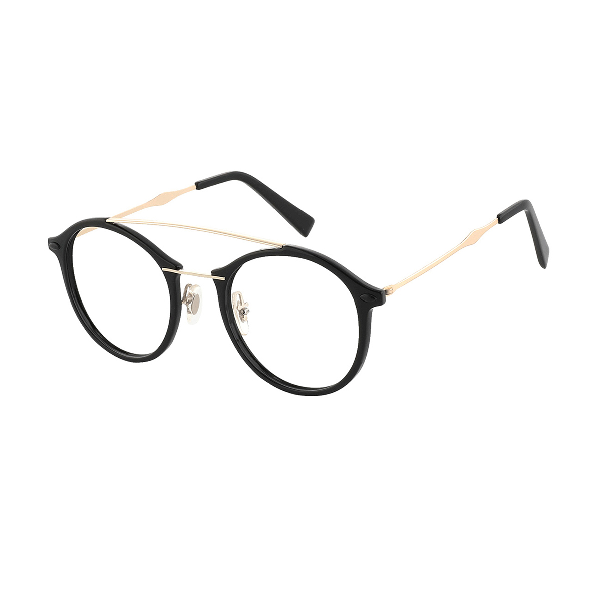 Francesca - Round Black-Gold Reading Glasses for Men & Women