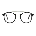 Francesca - Round Black-Gray Reading Glasses for Men & Women