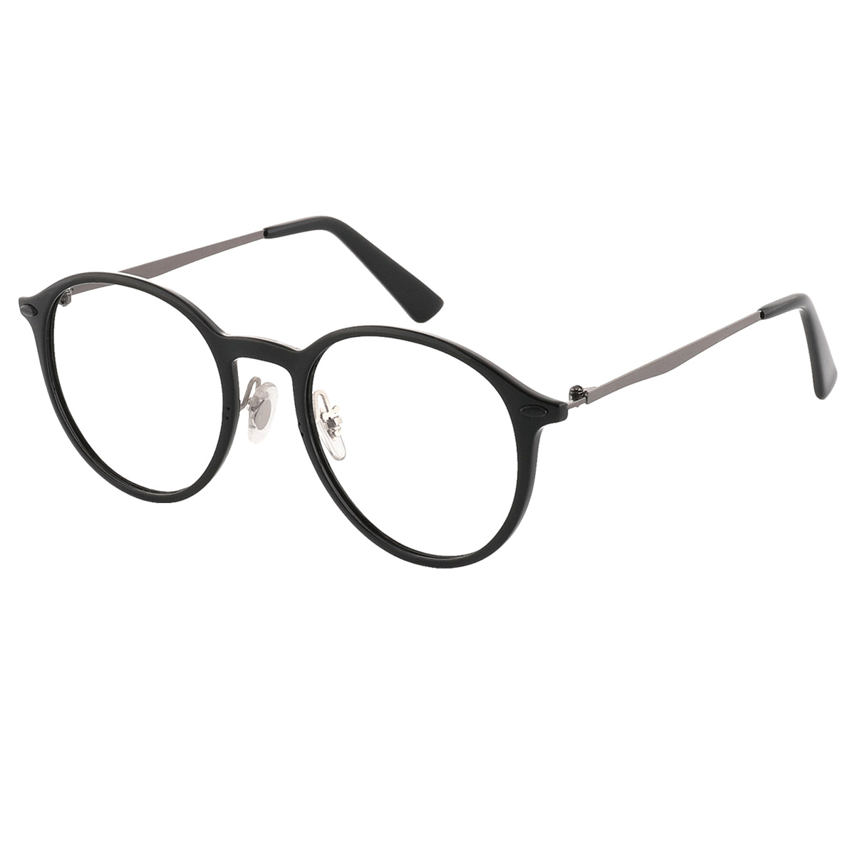 Hancock - Oval Black-Silver Reading Glasses for Men & Women