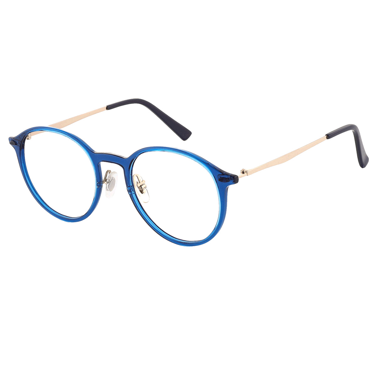 Hancock - Oval Gold-Blue Reading Glasses for Men & Women
