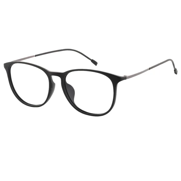 oval black-gray reading glasses