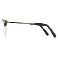 Lean - Browline Black-Silver Reading Glasses for Men & Women