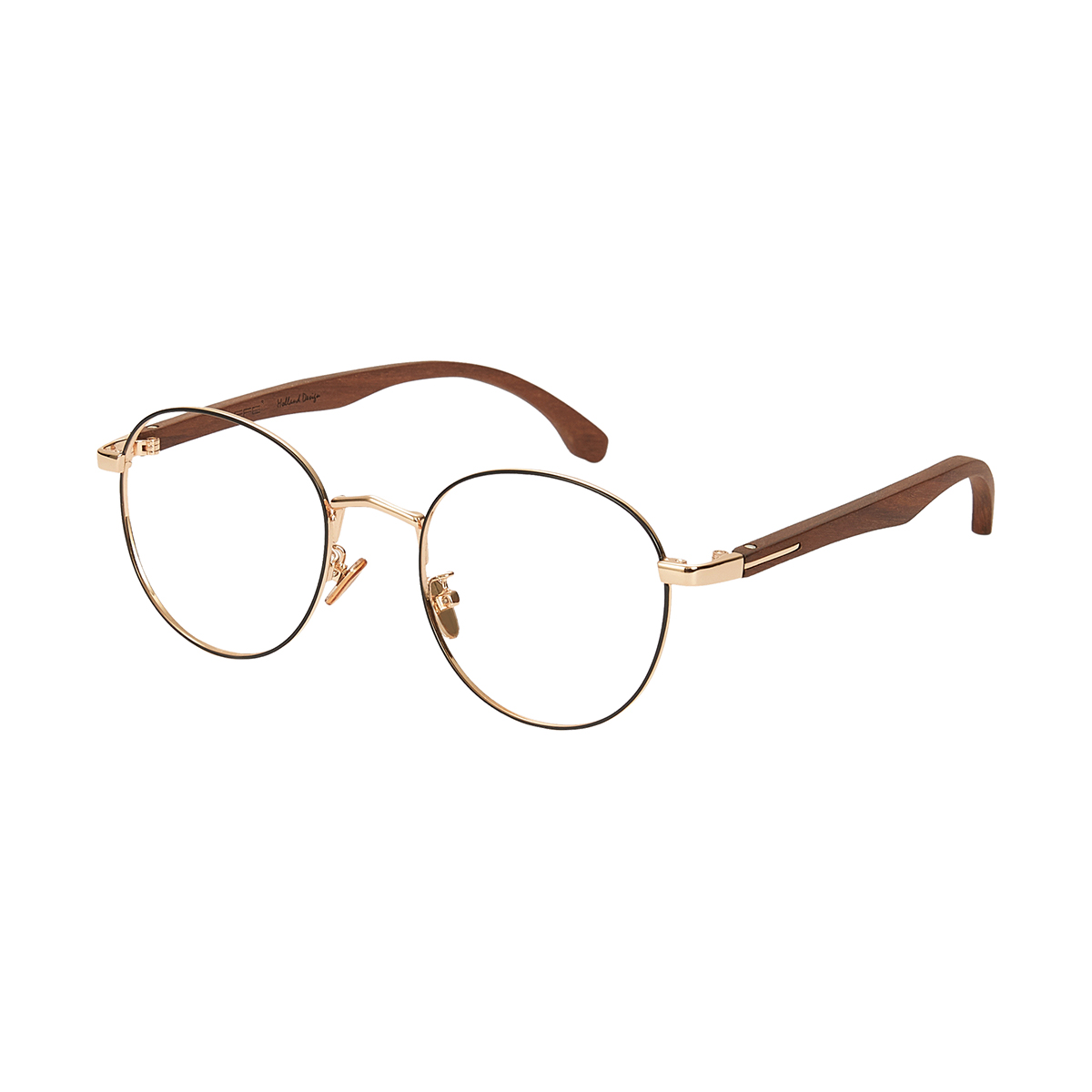 Cadmus - Round Rosewood-Gold Reading Glasses for Men