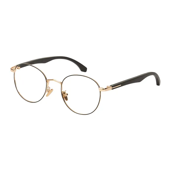 round black-gold reading glasses