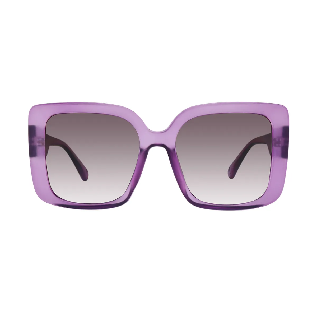 Aspasia - Square Frosted-Purple-Transpartent Sunglasses for Women