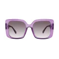 Aspasia - Square Frosted Purple Transpartent Sunglasses for Women