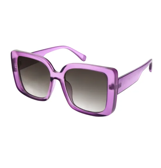square frosted-purple-transpartent sunglasses