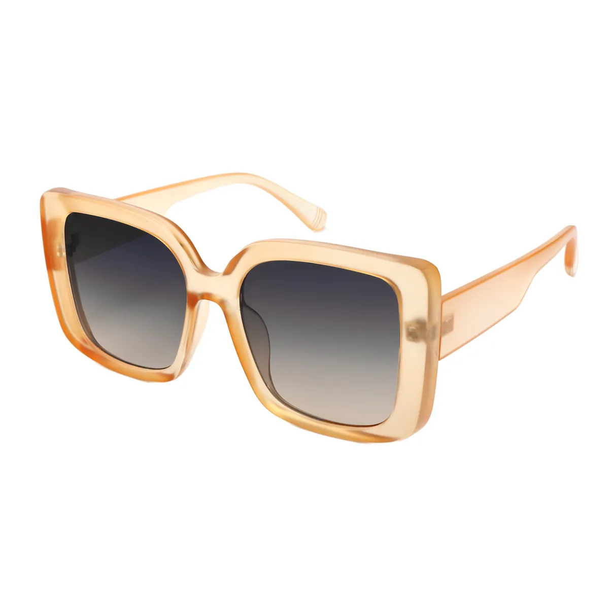 Aspasia - Square Frosted Orange Transpartent Sunglasses for Women