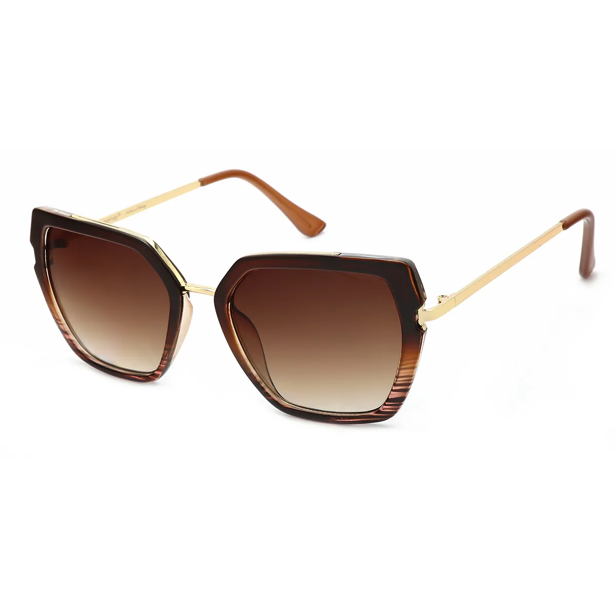 Fashion Geometric Brown Sunglasses for Women