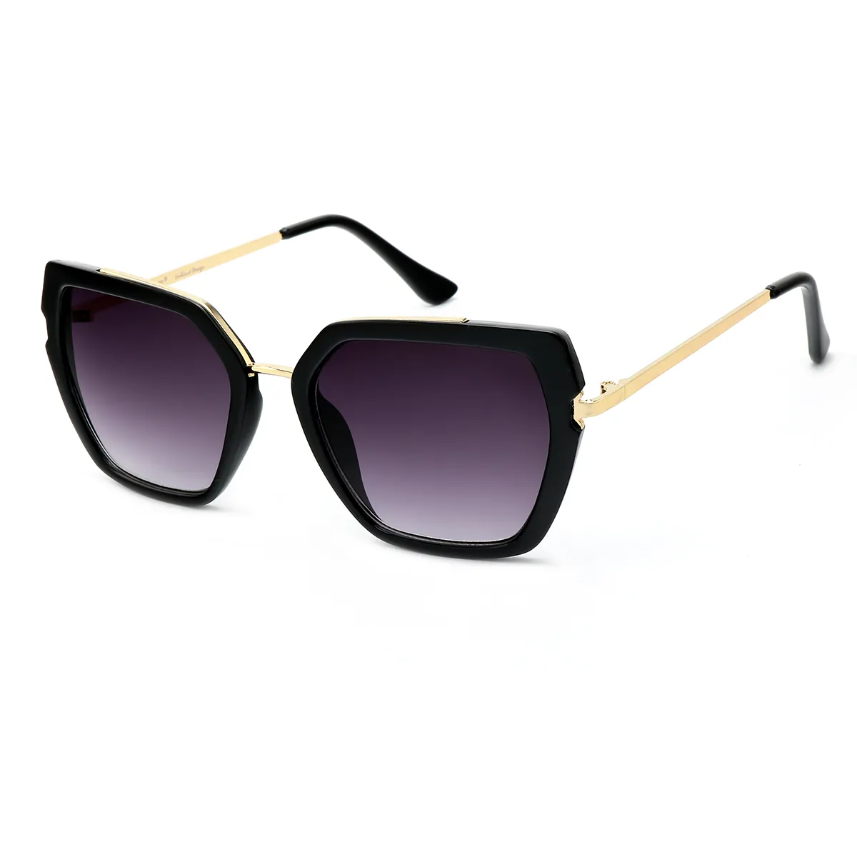 June - Geometric Black Sunglasses for Women