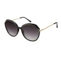 Susanna - Round Black Gold Sunglasses for Women