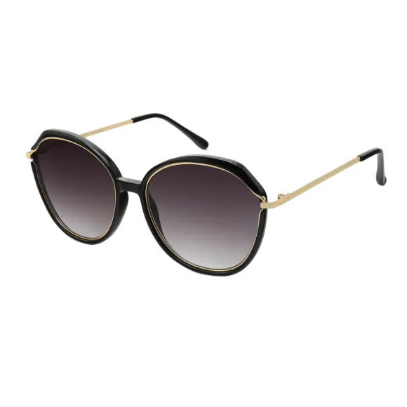 round black-gold sunglasses