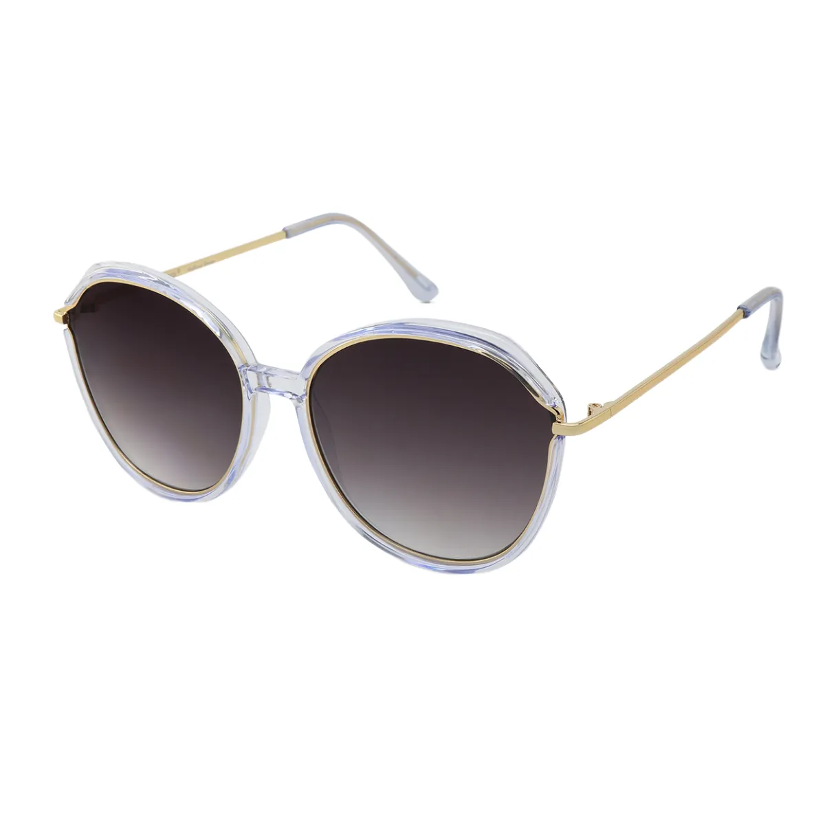 Susanna - Round Transpartent Gold Sunglasses for Women