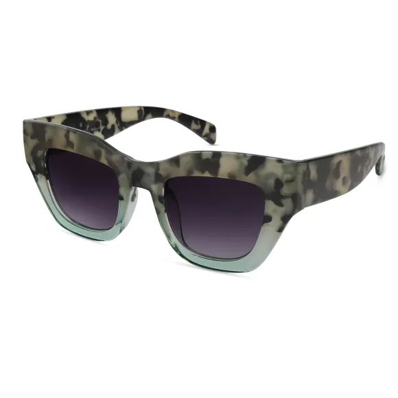 cat-eye green-tortoiseshell sunglasses