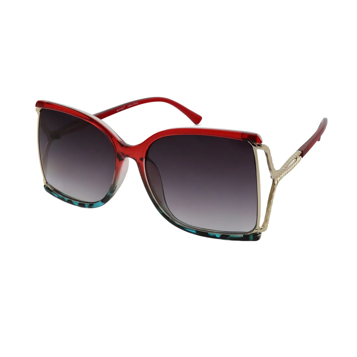 Mandy - Square Red/Tortoiseshell Sunglasses for Women