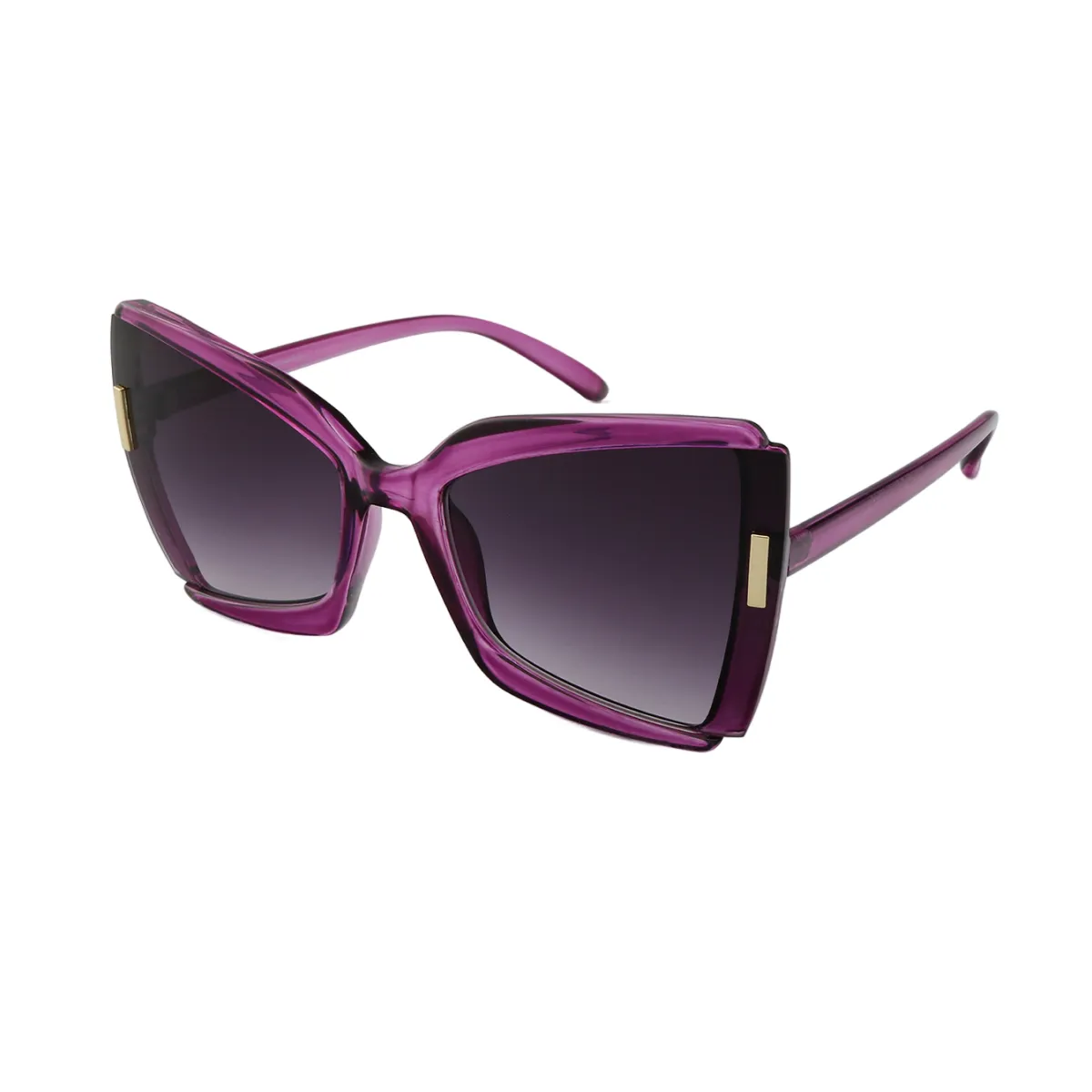 Pat - Square Transparent Purple Sunglasses for Women