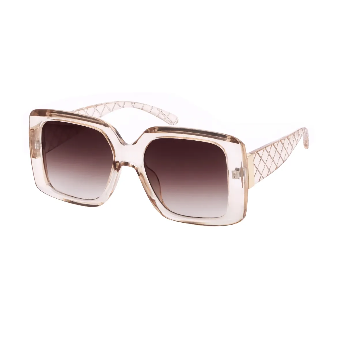 Beatrice - Square Transparent Tea Sunglasses for Women