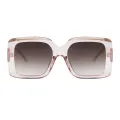 Beatrice - Square Transparent Tea Sunglasses for Women