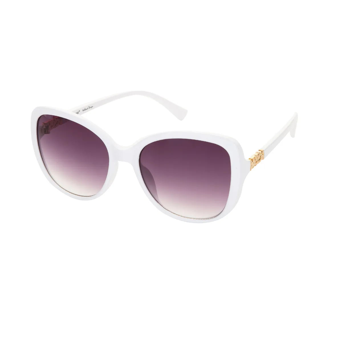 Darry - Oval White Sunglasses for Women
