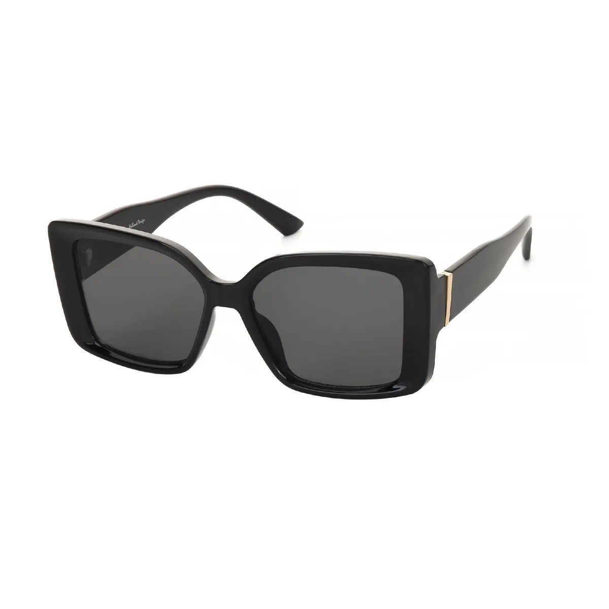 Pheebe - Square Matt Black Sunglasses for Women