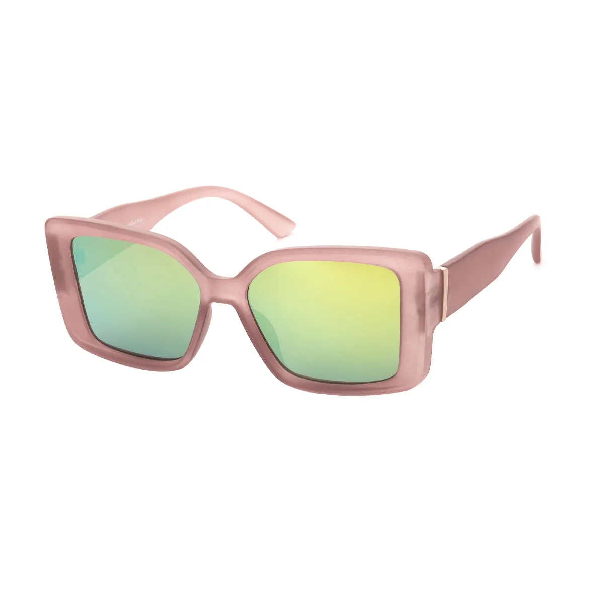 Pheebe - Square Transparent Pink Sunglasses for Women
