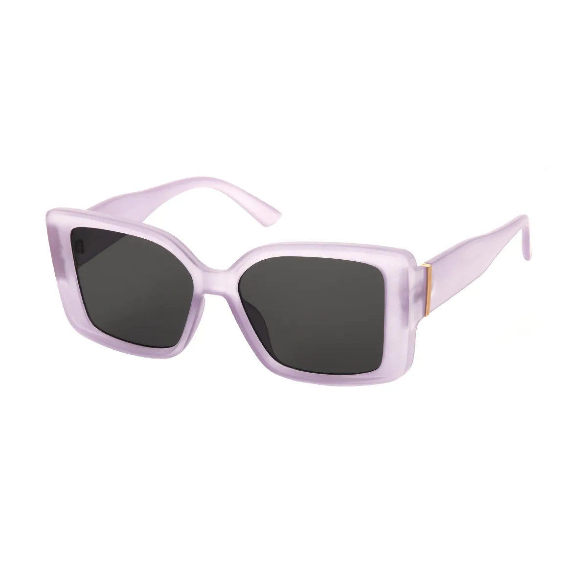 Pheebe - Square Transparent Purple Sunglasses for Women