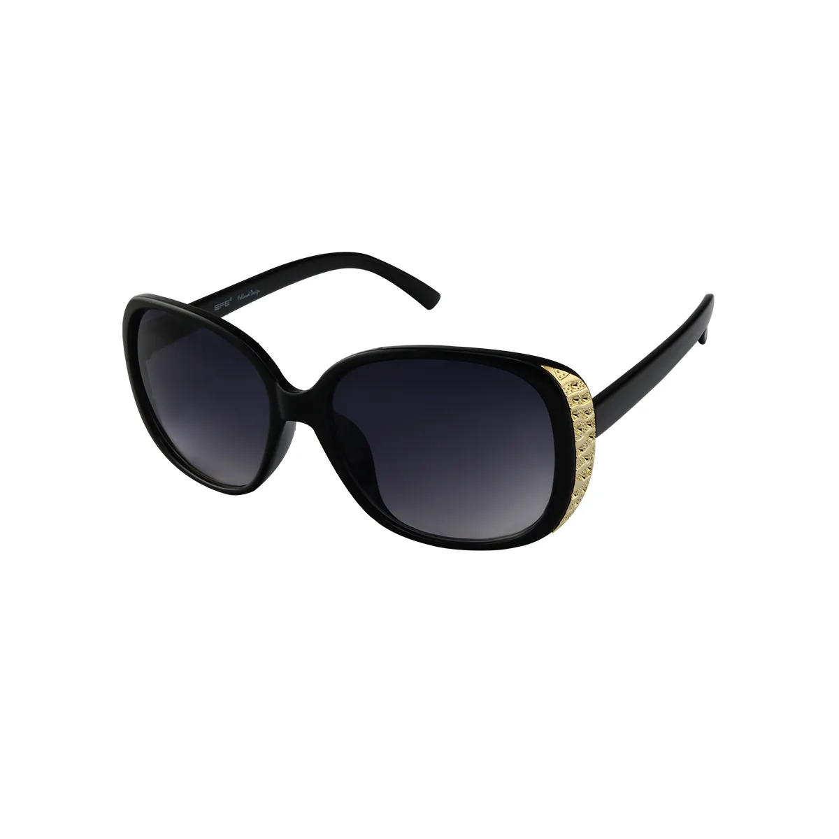 Yvette - Oval Black Sunglasses for Women