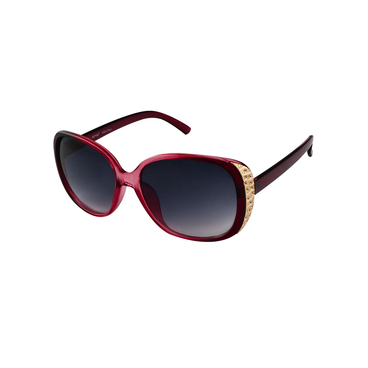 Yvette - Oval Red Sunglasses for Women
