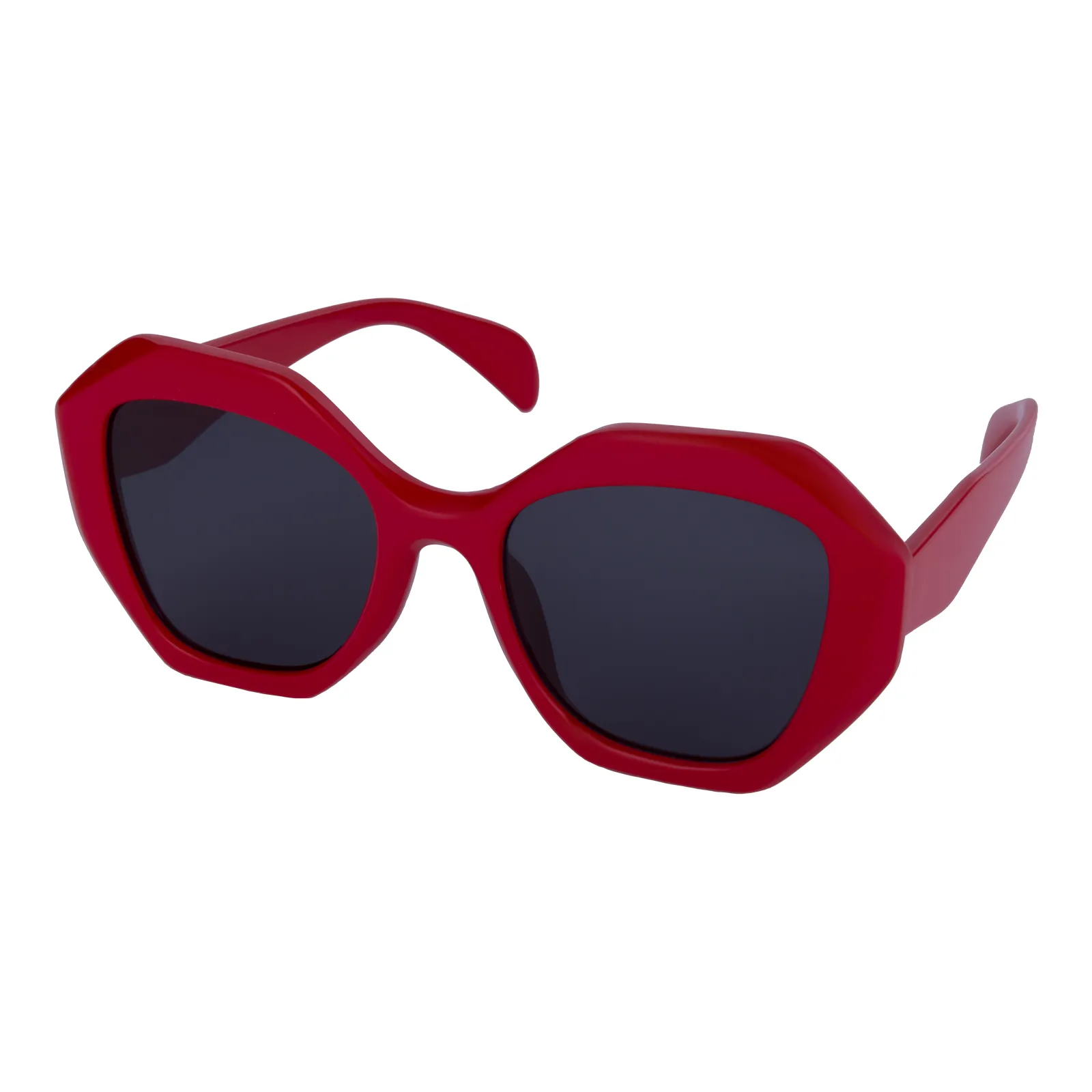 Bridget - Geometric Red Sunglasses for Women