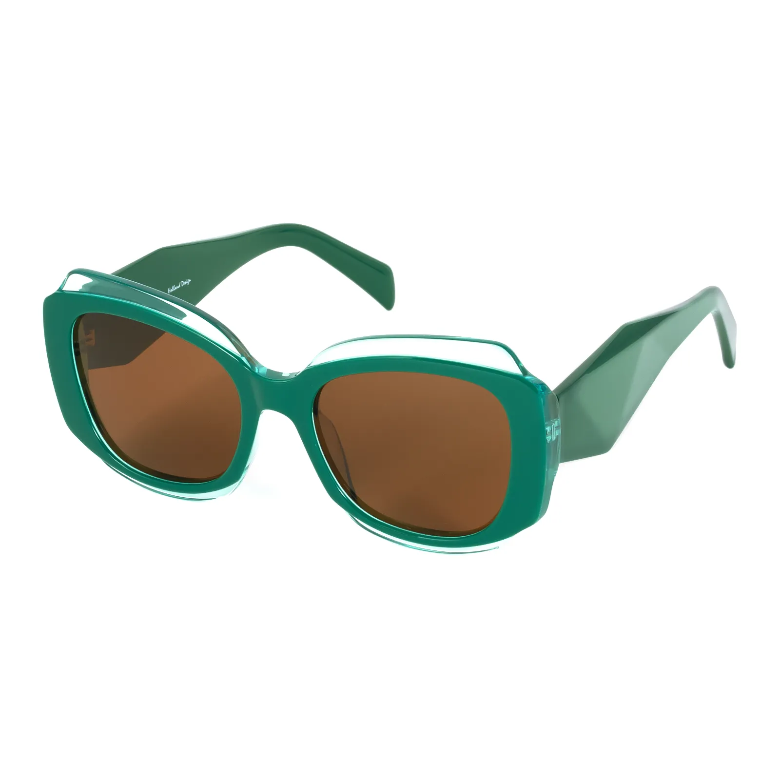 Rosemary - Square Green Sunglasses for Women