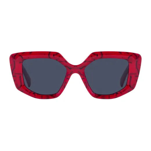 Brittany - Geometric Red Sunglasses for Women