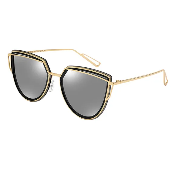 cat-eye gold sunglasses