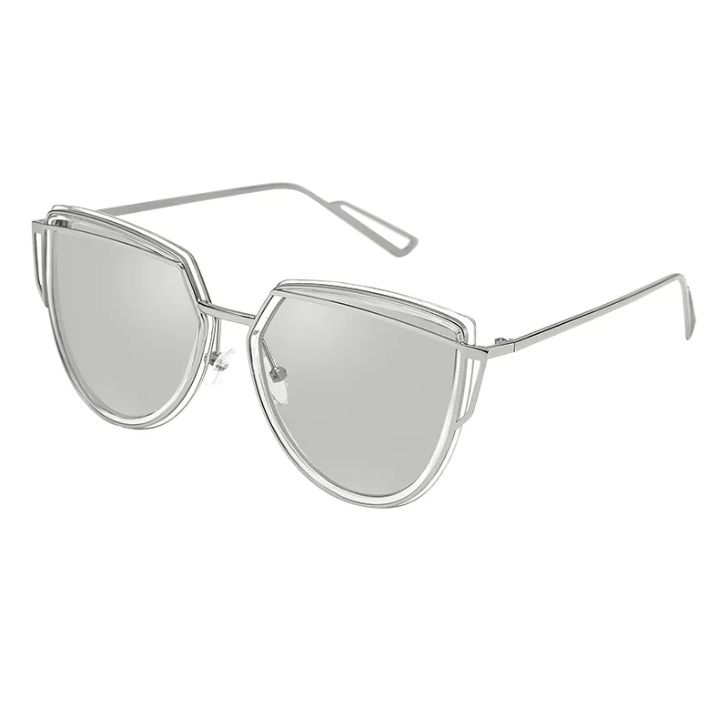 Adelaide - Cat-eye Silver Sunglasses for Women
