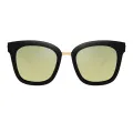 Avis - Square Black-gold Sunglasses for Women