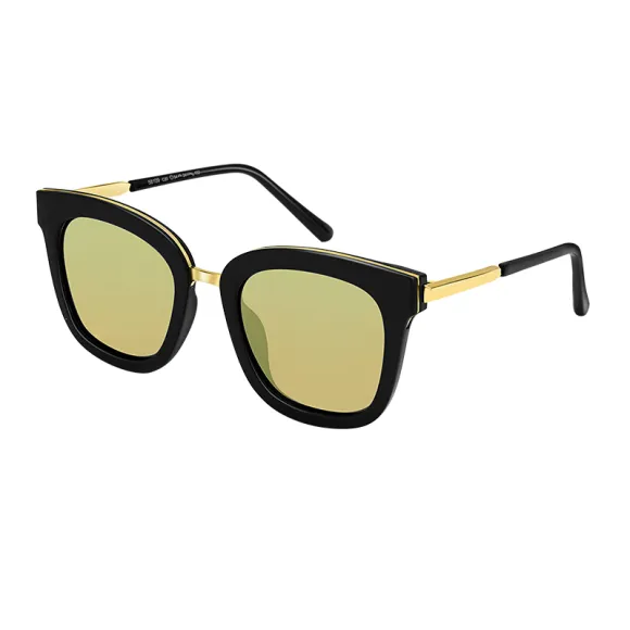 square black-gold sunglasses