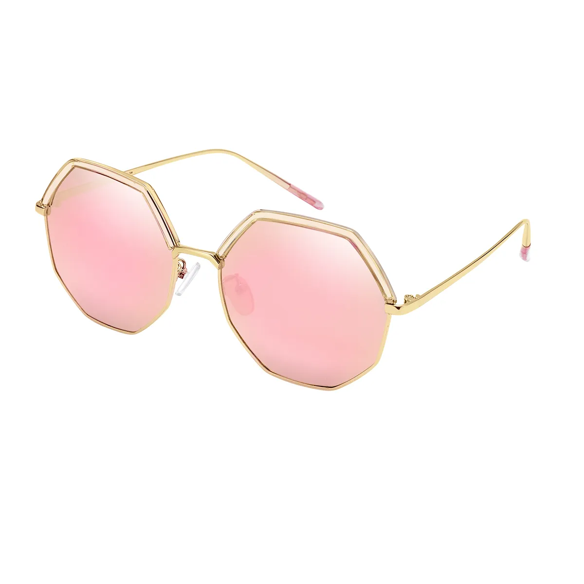 Di - Geometric Gold/Pink Sunglasses for Women