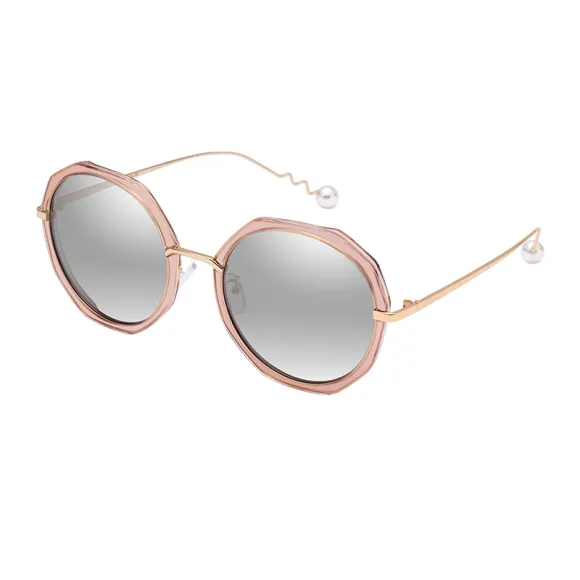 geometric transparent-pink sunglasses