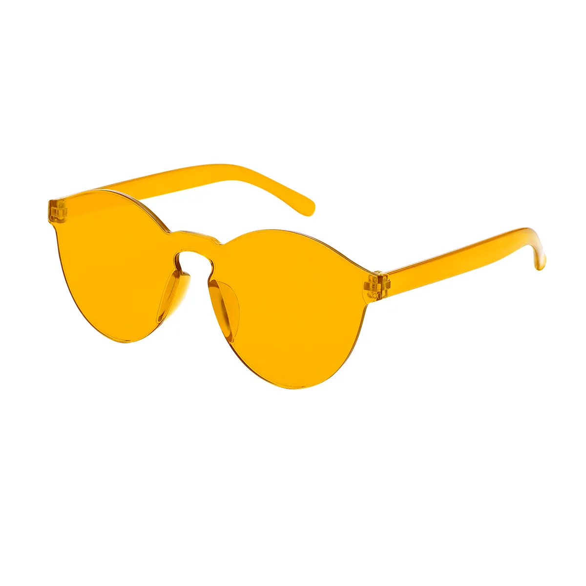 Calloway - Round Clear Orange Sunglasses for Women