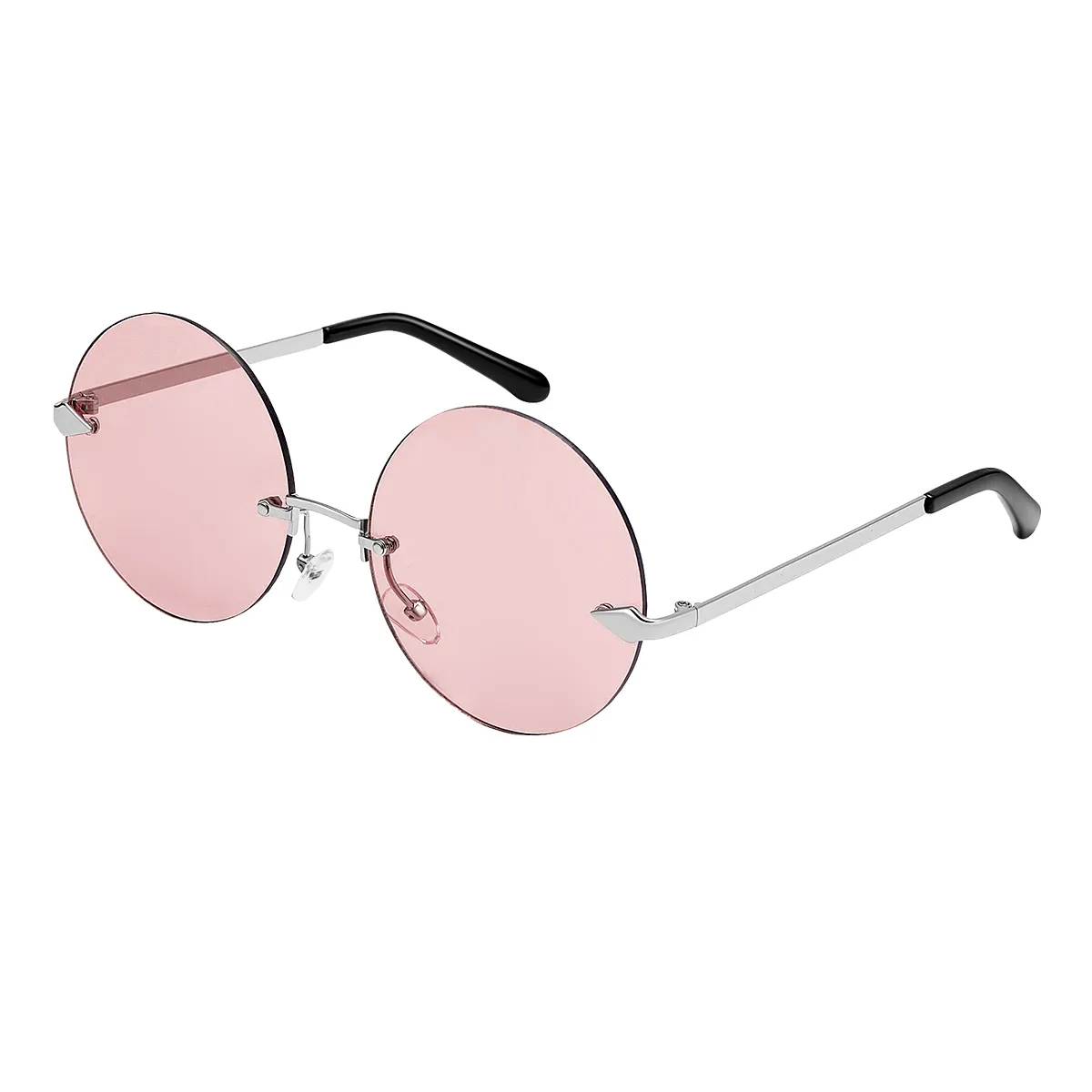 Gaines - Round Pink Sunglasses for Women