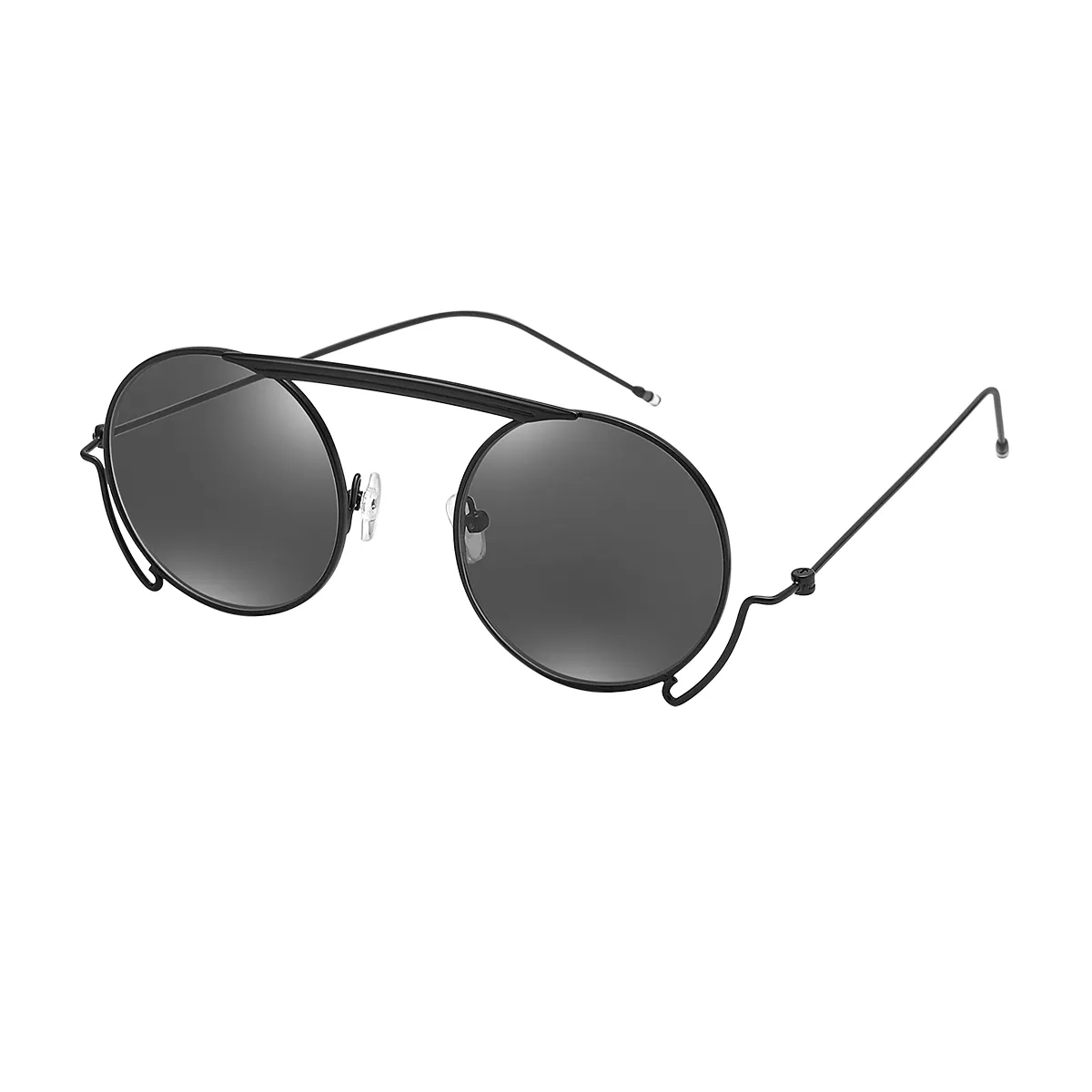 Cooper - Round Black Sunglasses for Women