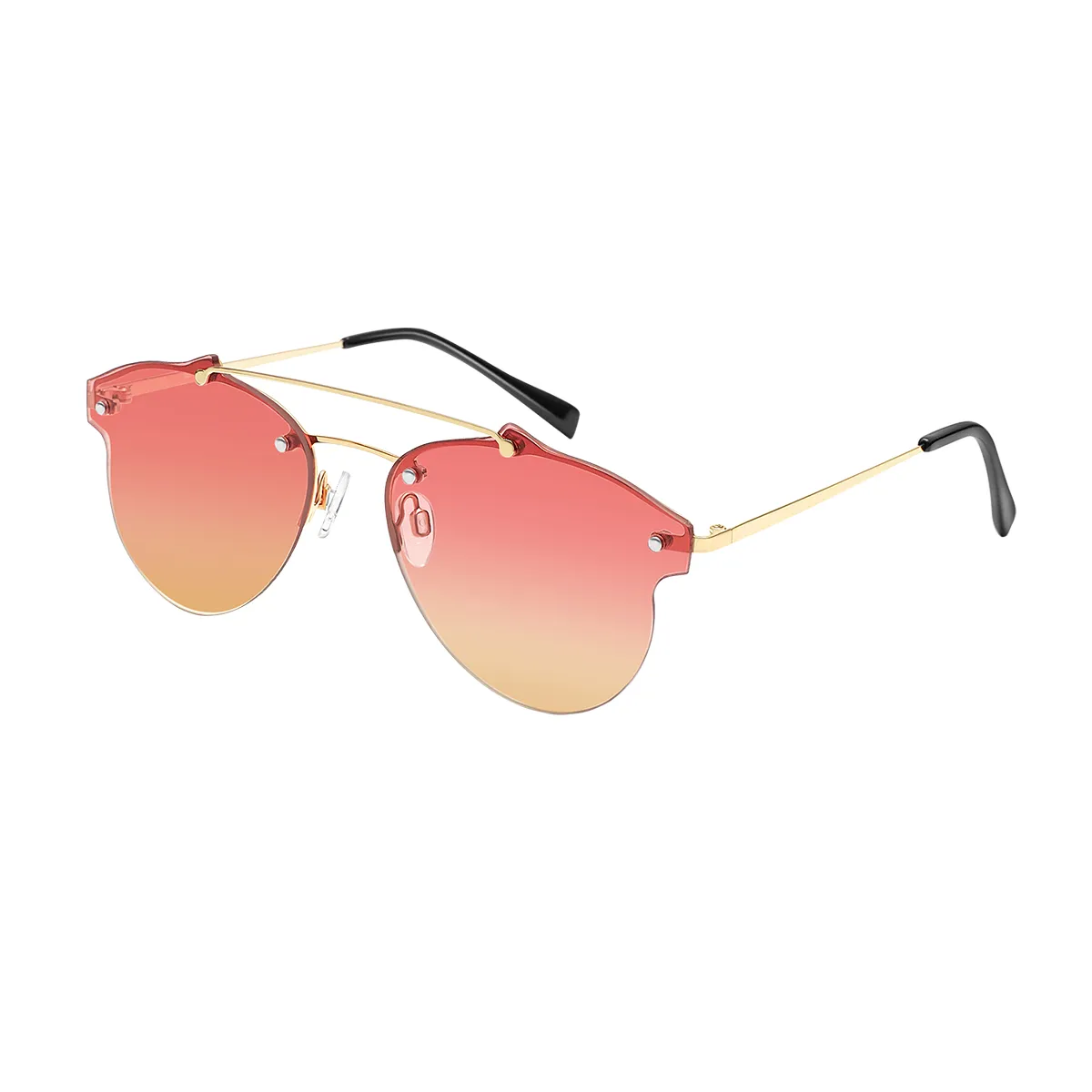 Hendrix - Aviator Gold Sunglasses for Women