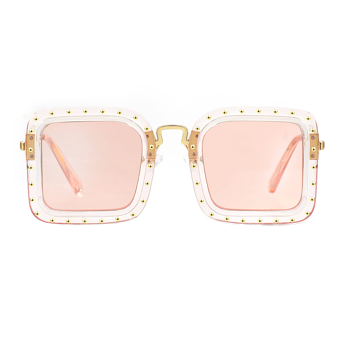 square gold-pink sunglasses